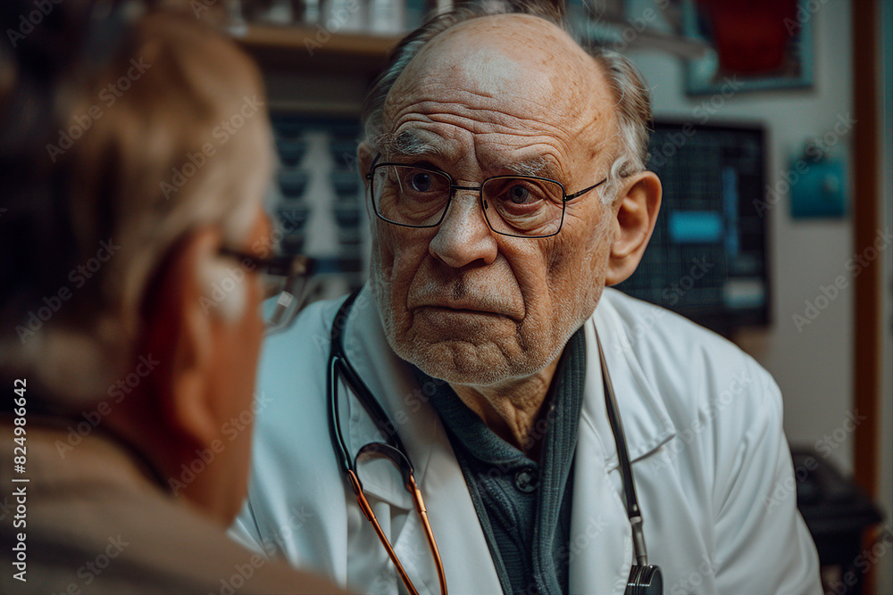 Patient at family doctor's consultation receiving insurance pills prescription Generative AI illustration Patient at family doctor's consultation receiving insurance pills prescription Generative AI illustration