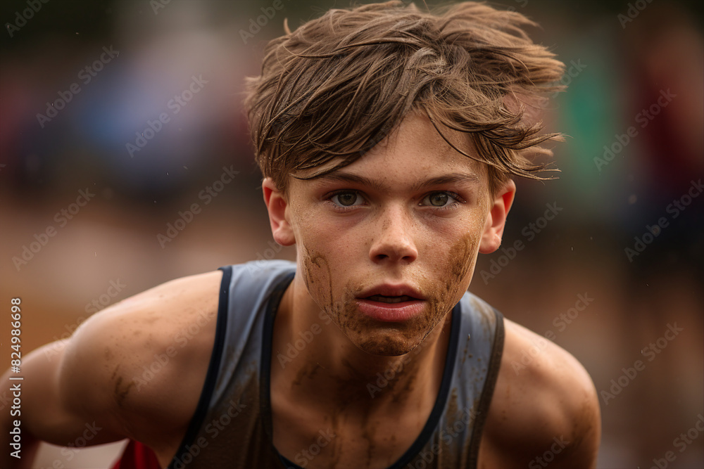 Generative AI photo of skilled professional ambitious champion reaching the target