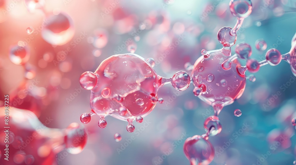 Closeup of glucose molecules in the bloodstream, Watercolor Style, Soft Colors, High Resolution, Showcasing metabolic imbalance Closeup of glucose molecules in the bloodstream, Watercolor Style, Soft Colors, High Resolution, Showcasing metabolic imbalance