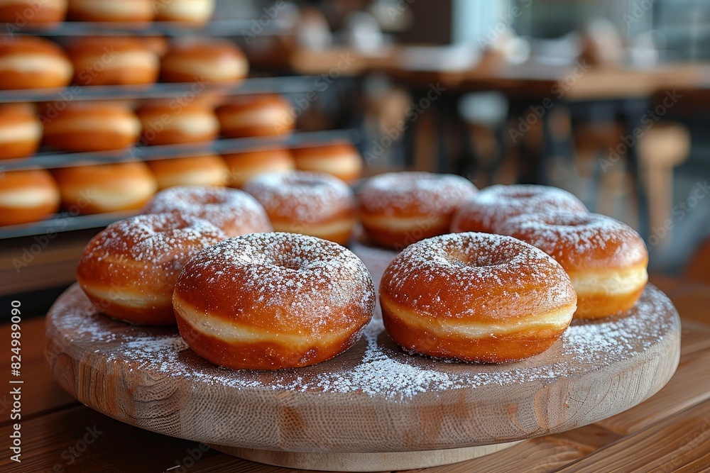 Quarkbällchen - Small, round donuts dusted with powdered sugar. Quarkbällchen - Small, round donuts dusted with powdered sugar.
