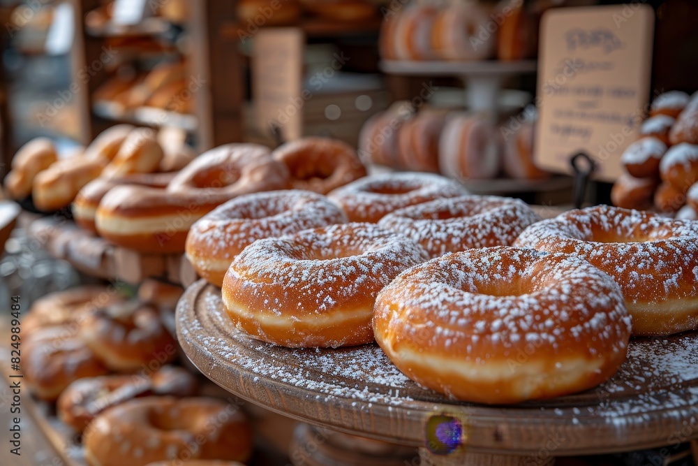 Quarkbällchen - Small, round donuts dusted with powdered sugar. Quarkbällchen - Small, round donuts dusted with powdered sugar.