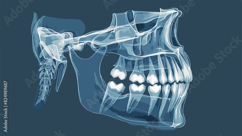 Intraoral radiograph of human teeth and gingiva. Dent photo
