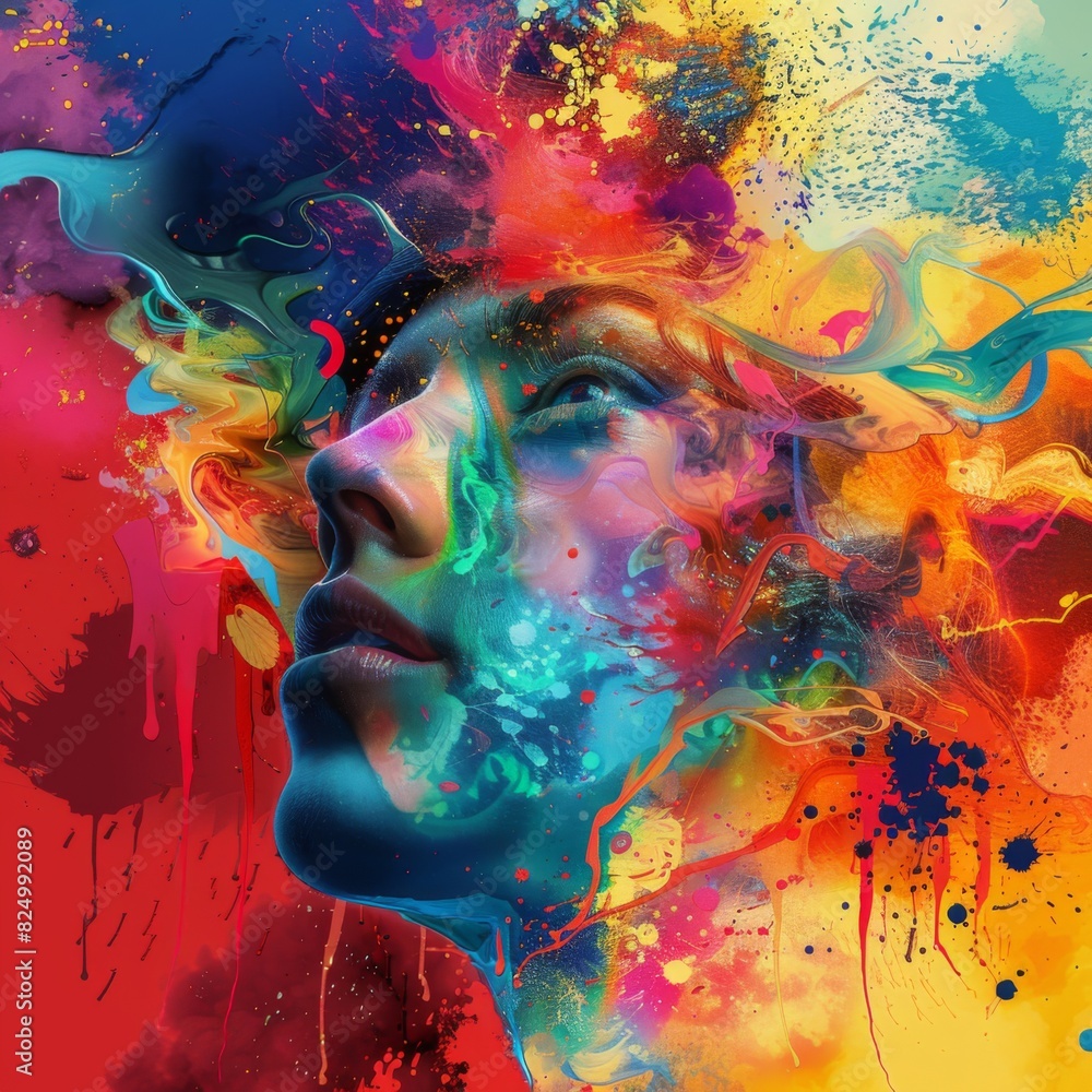 abstract colorful background with face abstract colorful background with face