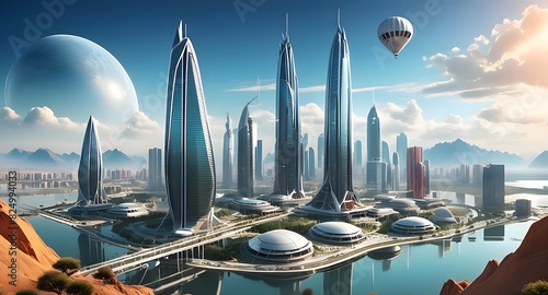 Futuristic Metropolis on a Distant Planet 03 photo