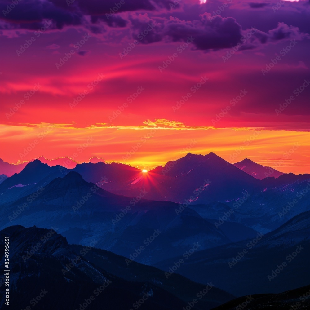 sunset in the mountains