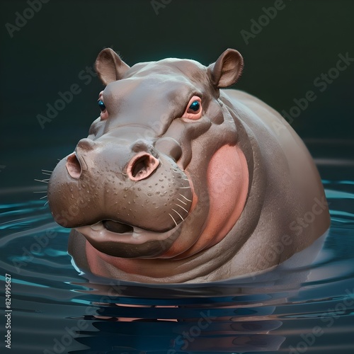Water hippopotamus photo