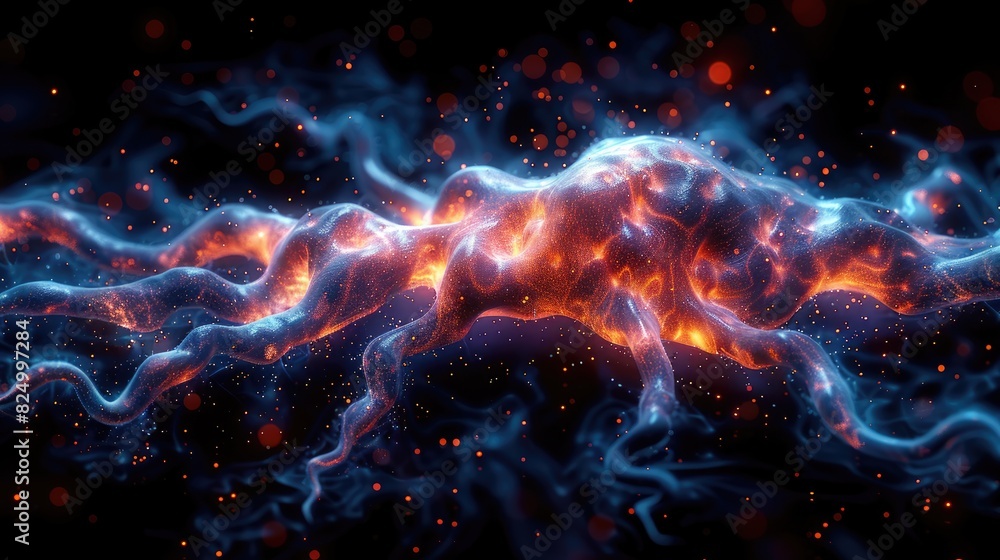Futuristic Visualization of Surreal Neon Brain Activity Futuristic Visualization of Surreal Neon Brain Activity