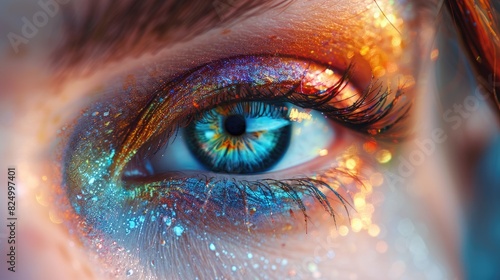 Clean 3D Render of Striking RainbowColored Human Iris