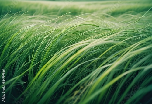 closeup view for green grass at sunrise view 