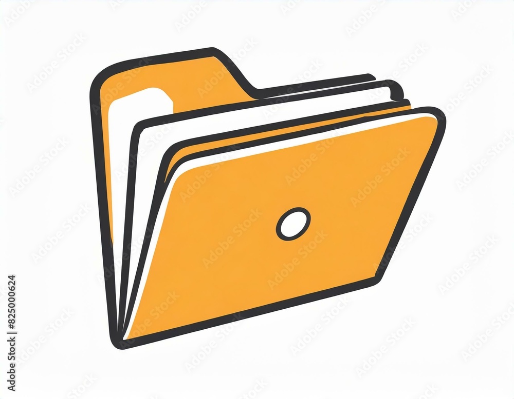 folder icon, vector image on white background, folder with papers sheets documents folder icon, vector image on white background, folder with papers sheets documents