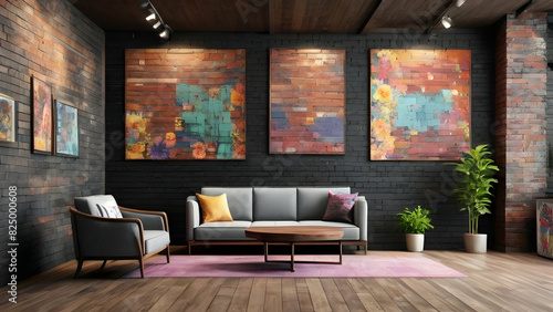 Frame Wall Art Mockup Living Room photo