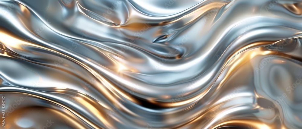 Luxurious swirling texture of silver and gold, fluid metallic waves Luxurious swirling texture of silver and gold, fluid metallic waves