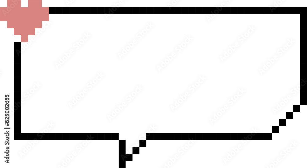 8bit retro game pixel speech bubble balloon icon sticker memo keyword planner text box banner, flat png transparent element design
