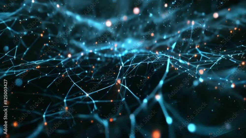 Human brain synapses nervous neurons visualization as digital technology AI machine concept, deep learning cyber database of smart science artificial intelligence network futuristic innovation.