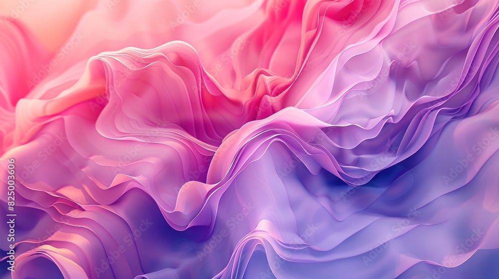 Ethereal Emanations: 3D Digital Waves in Pink and Purple Ethereal Emanations: 3D Digital Waves in Pink and Purple