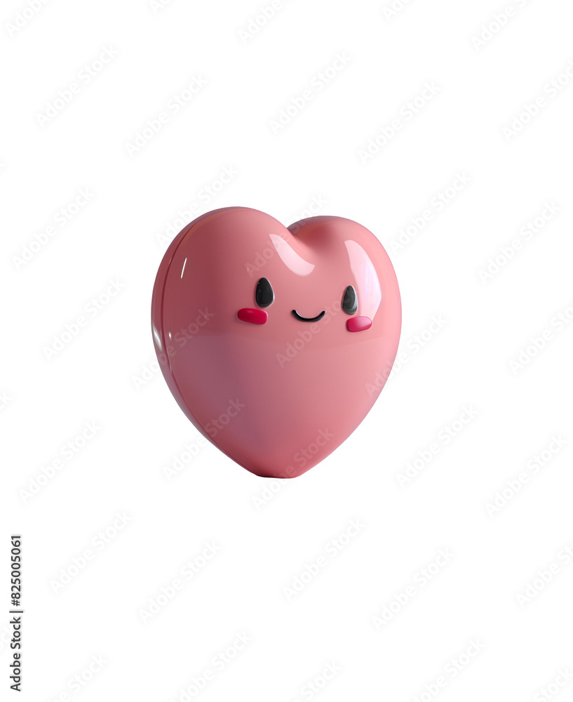 3D Rendered Illustration of a Cute, Happy, Pink Heart Chibi Cartoon with an Eye and Mouth, Isolated on Transparent Background, PNG 3D Rendered Illustration of a Cute, Happy, Pink Heart Chibi Cartoon with an Eye and Mouth, Isolated on Transparent Background, PNG