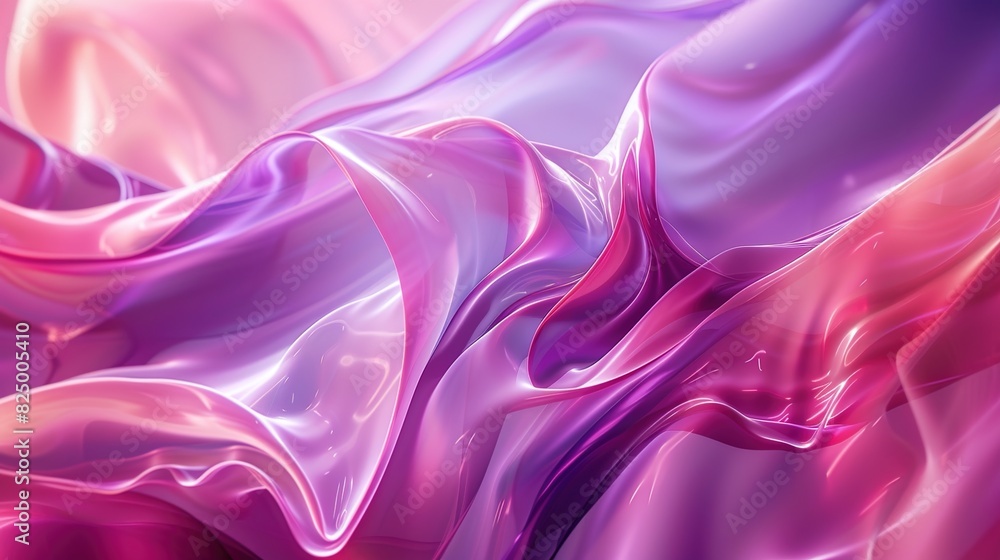 Fototapeta premium Ethereal Emanations: 3D Digital Waves in Pink and Purple