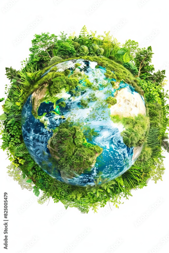 Green earth symbol of ecological balance and environmental care for a sustainable future Green earth symbol of ecological balance and environmental care for a sustainable future