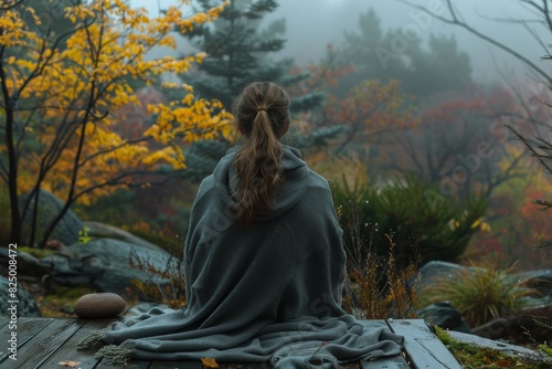 Woman Sitting on Top of Wooden Bench