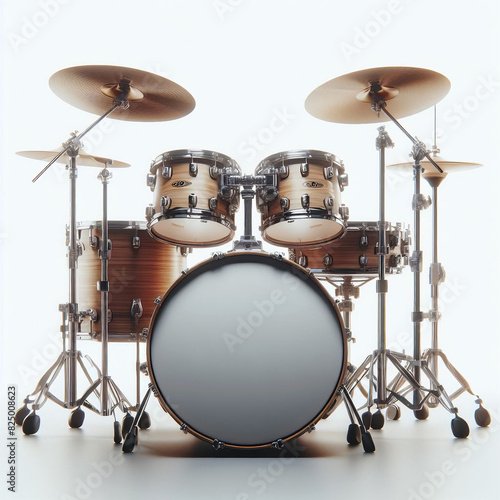 a modern Drum Kit -for many styles of music-on a white background photo