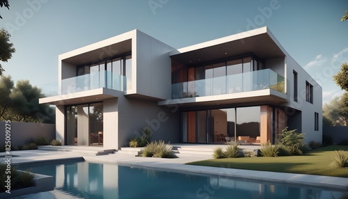 modern house with swimming pool © alihamzatullah