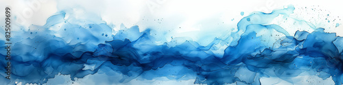 Light white and blue explosion background, cloudy wallpaper, 4:1 photo