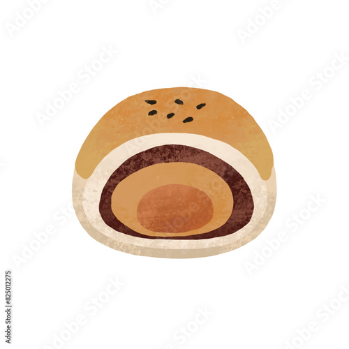 Mid-autumn moon cake illustration material. Translation: Chinese autumn moon festival dessert