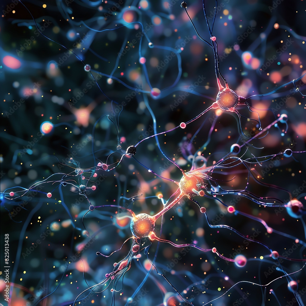 20. High-definition microscopic image of brain neuron signals, showing detailed synaptic transmission and neural networks, ultra-clear 20. High-definition microscopic image of brain neuron signals, showing detailed synaptic transmission and neural networks, ultra-clear