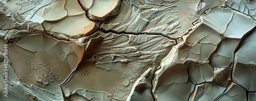 19. Micro view of a shard of tile, showing detailed fracture lines and smooth surface, high-definition and precise photo