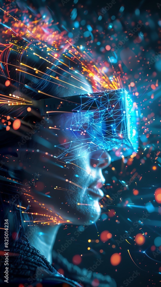 14. High-speed data communication across a virtual reality environment, digital particles and holographic elements 14. High-speed data communication across a virtual reality environment, digital particles and holographic elements
