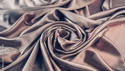 Beautiful background luxury cloth with drapery and wavy folds of pastel pink color creased smooth silk satin material texture. Abstract monochrome luxurious fabric background  photo