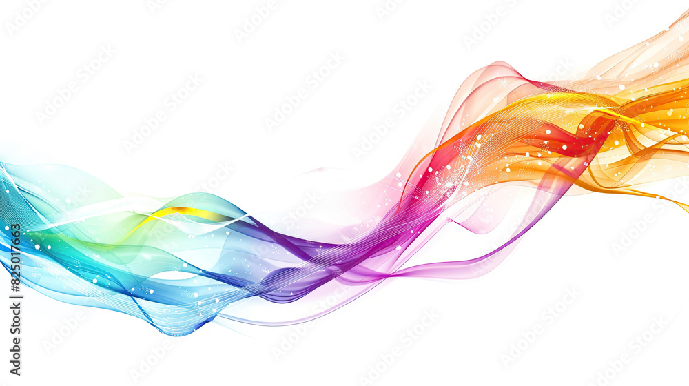 Colorful Abstract Waves, Generative AI Illustration Colorful Abstract Waves, Generative AI Illustration