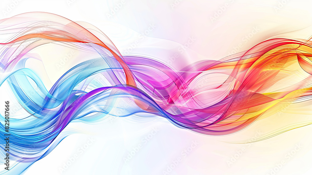 Colorful Abstract Waves, Generative AI Illustration Colorful Abstract Waves, Generative AI Illustration