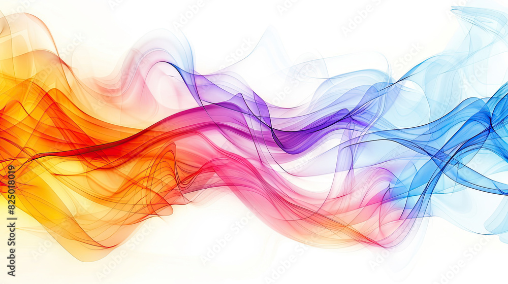 Colorful Abstract Waves, Generative AI Illustration Colorful Abstract Waves, Generative AI Illustration
