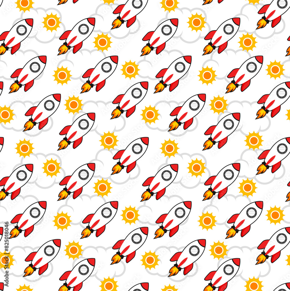 seamless pattern with a rocket, clouds with the sun. rocket cloud seamless pattern. cartoon kids rocket seamless pattern background. flying rocket and cloud seamless pattern background. seamless pattern with a rocket, clouds with the sun. rocket cloud seamless pattern. cartoon kids rocket seamless pattern background. flying rocket and cloud seamless pattern background.
