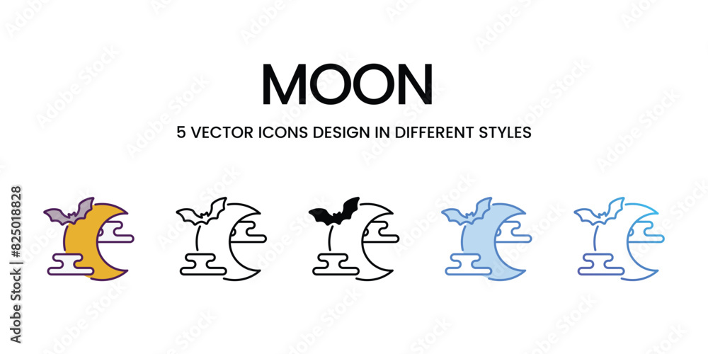 Moon icons vector set stock illustration. Moon icons vector set stock illustration.