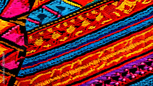 Andean Tapestry: A Close-Up of Vibrant Peruvian Textiles