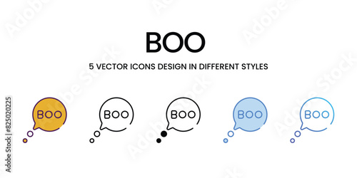 Boo icons vector set stock illustration.