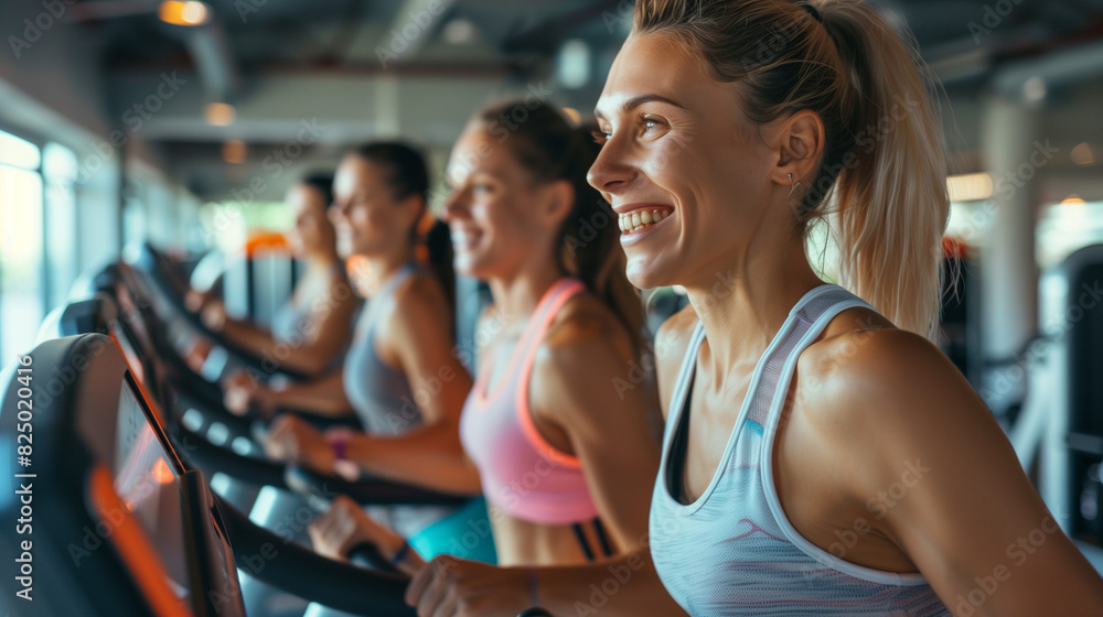 Dynamic Women's Sports Training in Well-Equipped Gym Dynamic Women's Sports Training in Well-Equipped Gym