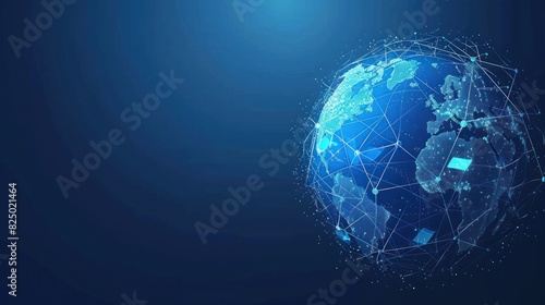 Map of the planet. World map. Global social network AI generated