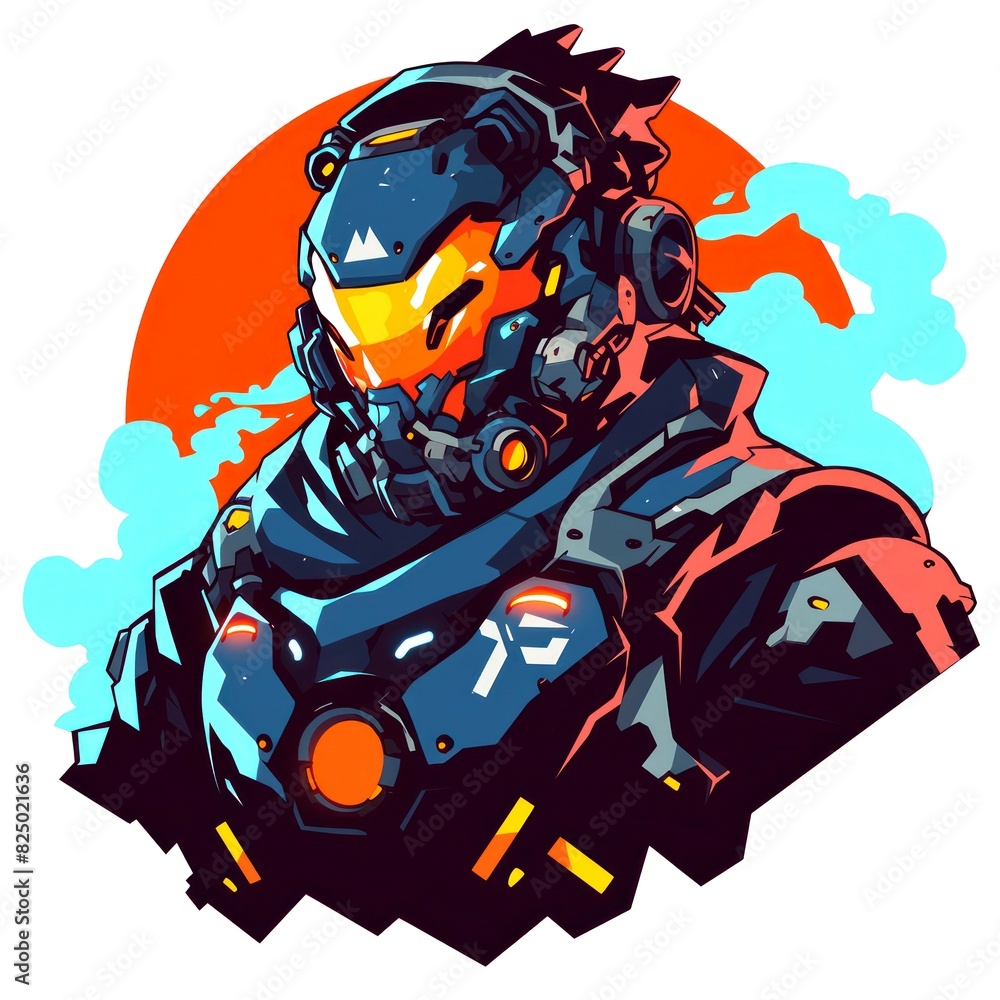 Fototapeta premium illustration art soldier of robot