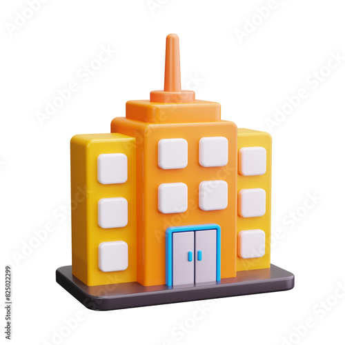 office building 3d render icon