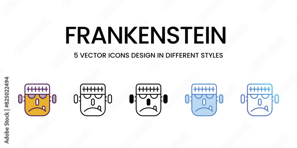 Frankenstein icons vector set stock illustration. Frankenstein icons vector set stock illustration.