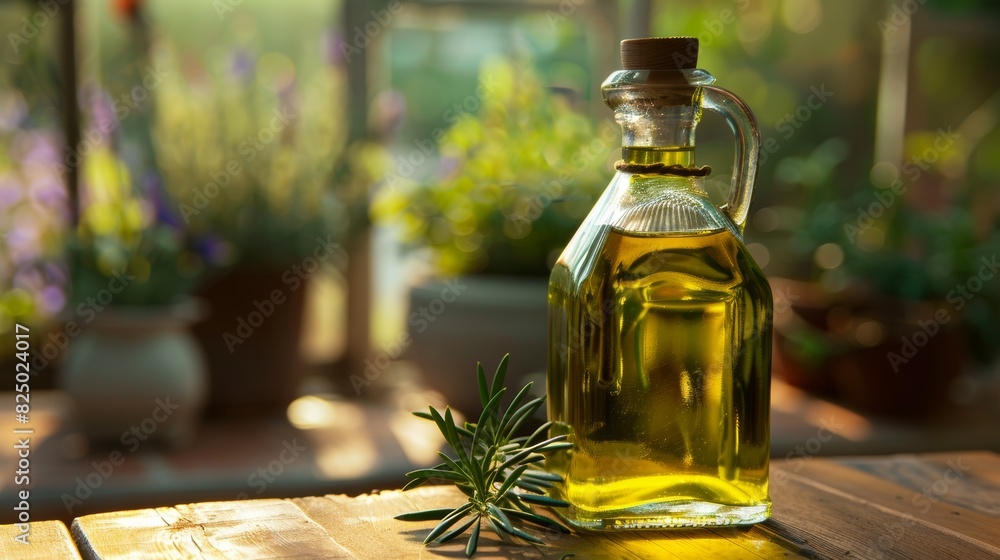 A close-up of a clear, glass bottle filled with fresh, green olive oil, highlighting its clarity and natural goodness as a simple and healthy ingredient. A close-up of a clear, glass bottle filled with fresh, green olive oil, highlighting its clarity and natural goodness as a simple and healthy ingredient.