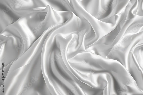 Glamorous White Silk Material - Rich and Smooth Genuine Silk Textile Background