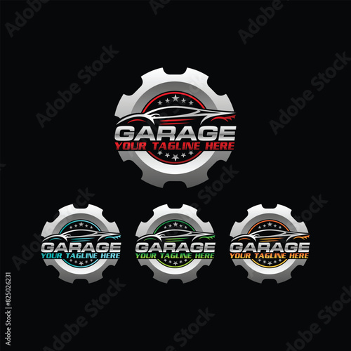 Garage and auto spa logo design vector template