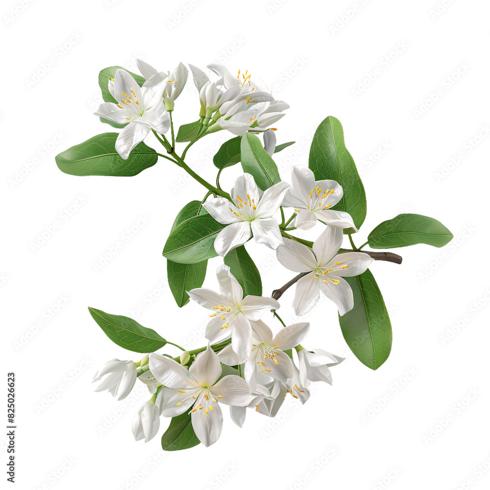 Obraz premium Jasmine, transparent background, isolated image, generative AI