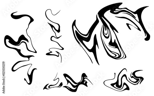 big, thin wavy lines, tattoo, design