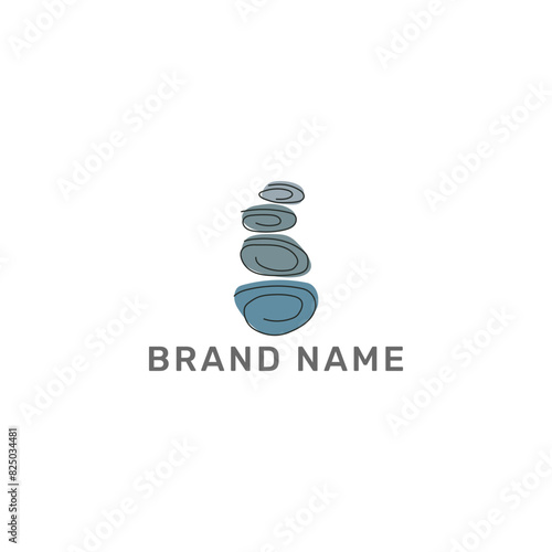ILLUSTRATION ZEN BALANCING STONES, STACKED STONES SIMPLE FLAT LOGO ICON TEMPLATE DESIGN VECTOR. GOOD FOR SPA, YOGGA