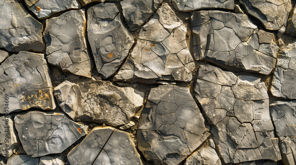 Fototapeta premium Gray cracked stone texture with veins